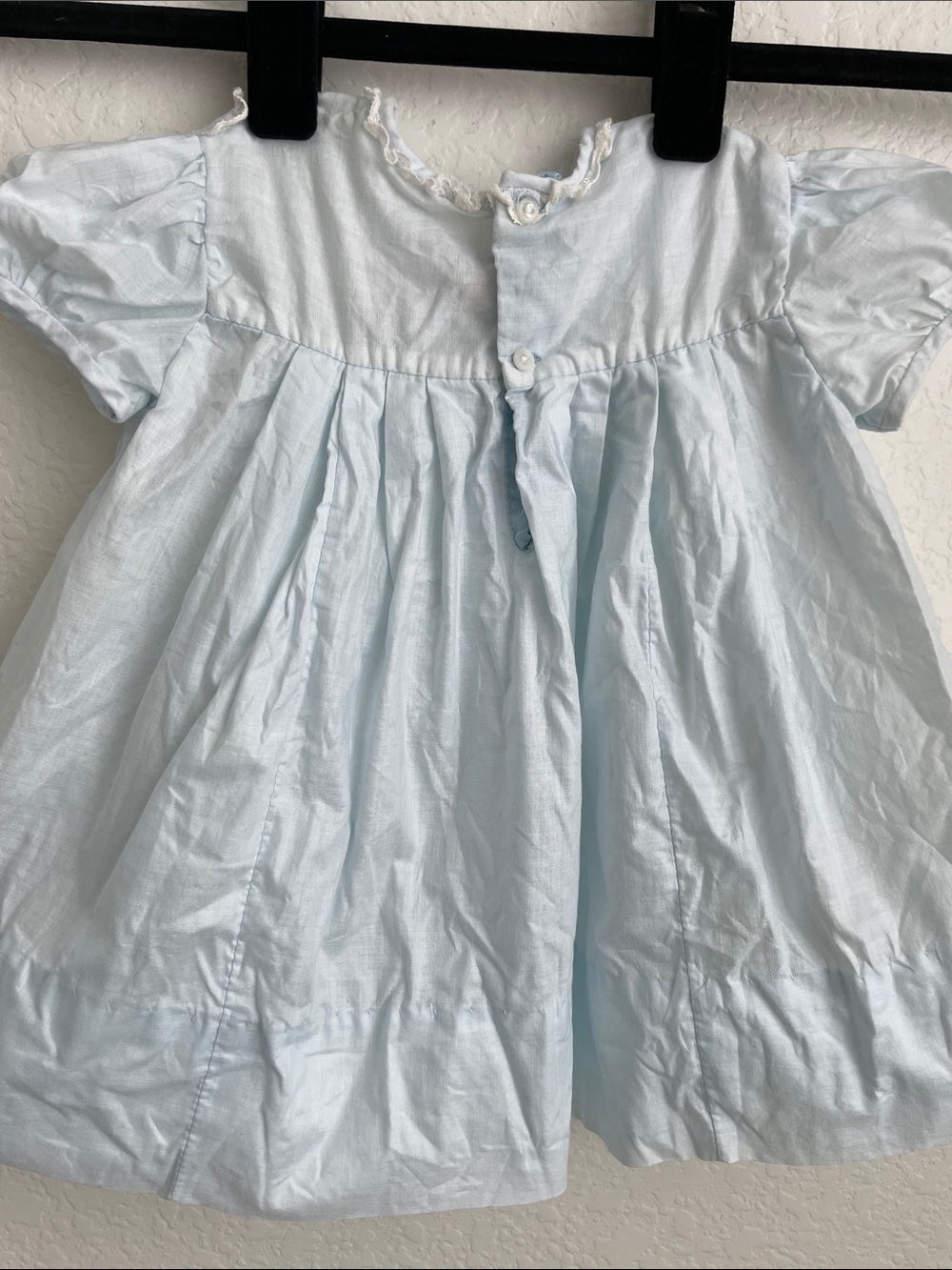 Vintage NANETTE ORIGINALS Babe Frock Puff Sleeve, Light Blue w/Pintuck Front - Picture 4 of 14